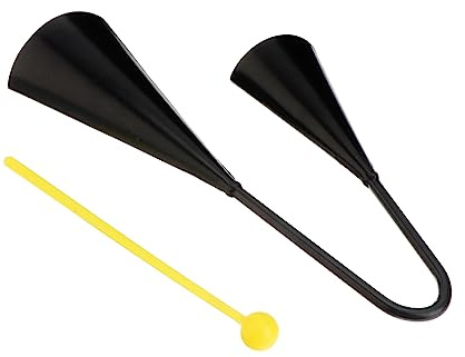 BESTonZON Robuste Große Metall Kuhglocke Mit Doppelseitigem Klang Inklusive Holzhammer Vielseitig Einsetzbar Als Musikklassenzimmer Instrument Und Anrufglocke Für Outdoor Events Und Festival