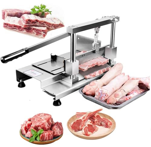 Máquina de sierra de hueso Sierra para huesos inalámbrica para trabajos pesados, guillotina para huesos manual comercial, cortadora de huesos de chuletas de cerdo de acero inoxidable, sierra