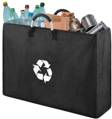 marrhorvk Waste Separation System 3 Compartments - Bin for Paper, Plastic and Glass, Recycling Container, Waste Paper Collector