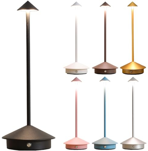 ZTMHRG Moderna Lampada da Tavolo Senza Fili in Alluminio, lampade da scrivania a LED Ricaricabili USB sfioramento Luce Notturna Portatile per la Camera da Letto casa e Patio(Black)