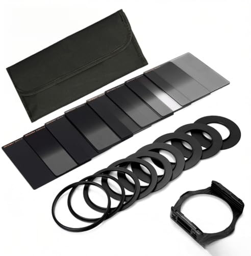 Kit de filtres carrés à densité neutre ND2 + 4 + 8 + 16 avec anneau adaptateur et porte-filtre Accessoires de photographie pour appareil photo