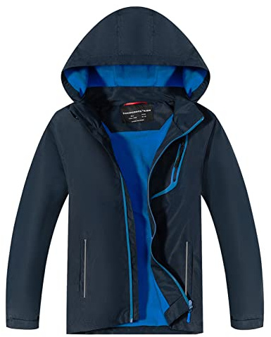 YoungSoul Manteaux Imperméables Garçon - Coupe Vent Doublé Polaire Fille - Veste de Pluie avec Capuche Amovible