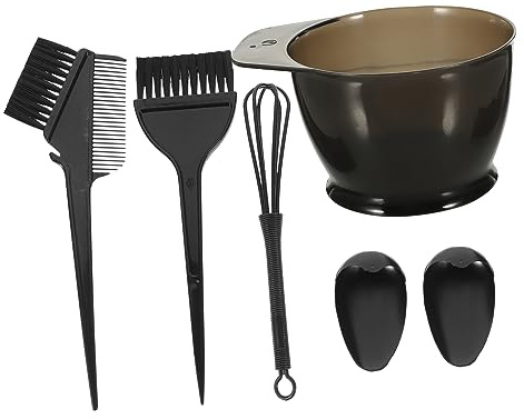 WEKADRIN 5 Stück Haarfärbeset aus Kunststoff Waschbar und Wiederverwendbar Professionelles Haarfärbewerkzeug für Friseursalon und Heimgebrauch mit Bürste Schüssel und Ohrabdeckung