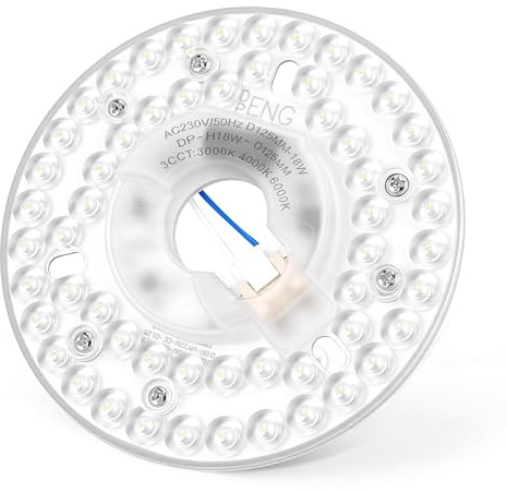18W Ceiling Fan LED Light Replacement Kit, Magnetic Circle Ceiling Panel | 4.92 Inch Circle Light Module Magnetic Lamp Board Circular, 3CCT 3000K 4000K 6000K Dimmable for Ceiling Lamp 230V
