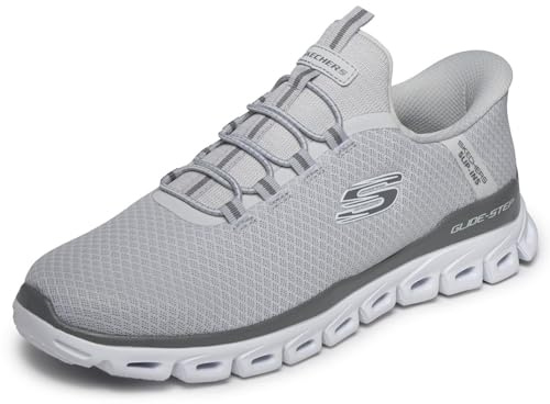 Skechers Hombre Glide-Step Noxus Slip-On | Manos libres, deslizante, espuma viscoelástica refrigerada por aire, lavable a máquina, vegano, entresuela geométrica