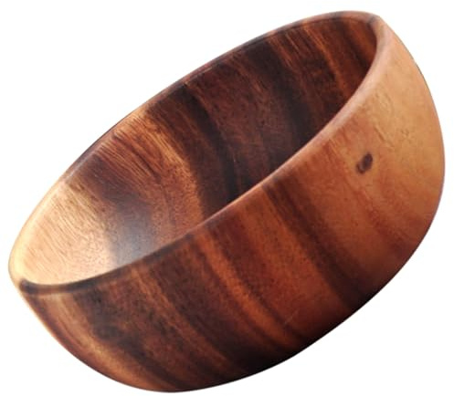 HEALLILY Ciotola in Legno di Acacia Marrone Design Naturale e Artigianale Resistente e Leggera, Come Porta Frutta per Insalata in Cucina