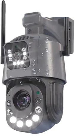 XZXXZSZ Caméra de Surveillance dôme IP PTZ, Zoom Optique 50x, for l'extérieur, 6MP, sans Fil, détection Humaine, Audio bidirectionnel(6MP Camera Add 32GB)