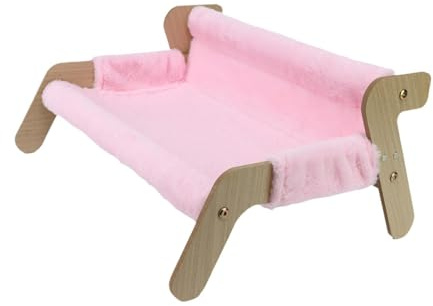 Sharplace Erhöhtes Katzenbett für Wohnungskatzen, bequemes Liegen mit abnehmbarem Bezug, Katzensofa aus für Kätzchen und Kleintiere, Rosa