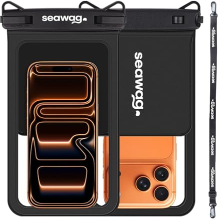 Seawag Custodia Impermeabile Telefono con Tasca per Chiavi, Sacca IPX8 fino a 7,5' PLUS per iPhone & Samsung, Touchscreen, Tracolla, Mare Viaggio Nuoto