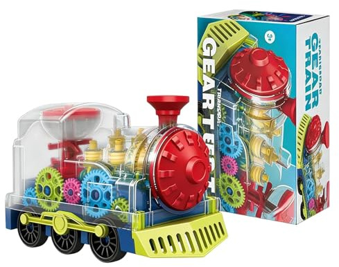 Trenino per bambini,Veicolo a ingranaggi alimentato a batteria con musica e - Treni a ingranaggi - Per Compleanno, Festa, Natale, Casa, Scuola e Asilo