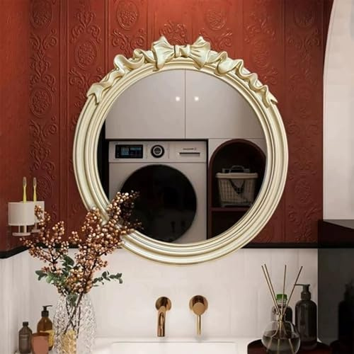 FGXHHS fransk vintage väggspegel, utsmyckad barock design, för badrum sminkbord, entré, vardagsrum, sovrum