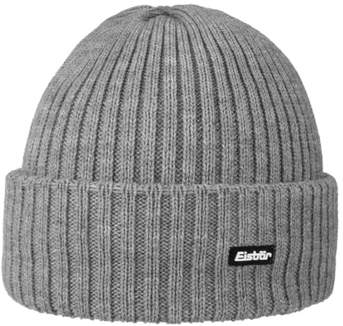 Eisbär RIPP Strickmütze Mütze Wintermütze Umschlagmütze Beanie (One Size - grau)