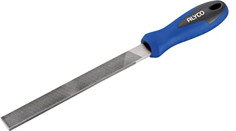 Alyco 197499 197499 - Lima piatta 100 mm Impugnatura bimateriale a denti interfini, Nero