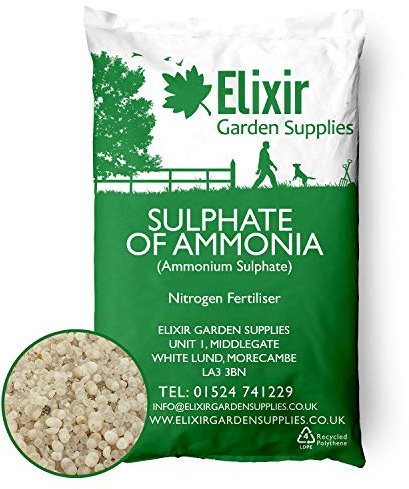 Elixir Gardens Ammonium Sulphate Fertiliser Grade 21-0-0 25kg Supplied In a Bag | Treats 1250sqm