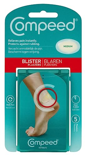 Compeed Blister Plasters Medium Size 5 Pack - Hydrocolloid Foot Treatment - Heal Fast