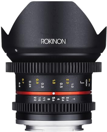 Rokinon Cine cv12 m-mft 12 mm T2.2 Cine Fixed Objektiv für Olympus/Panasonic Micro 4/3 Kameras