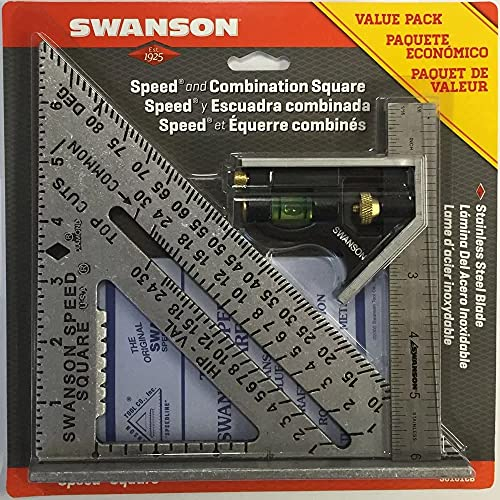 Swanson Tool Co S0101CB Speed Square Layout Tool with Blue Book and Combination Square Value Pack