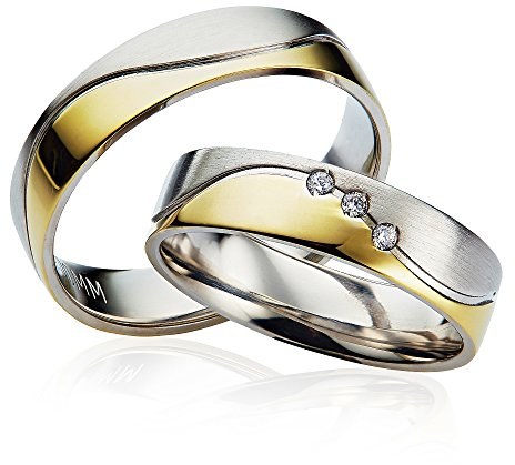 2x Eheringe Verlobungsringe Trauringe Freundschaftsringe 333 Gold *mit GRATIS Gravur, Etui und 3 Steinen*
