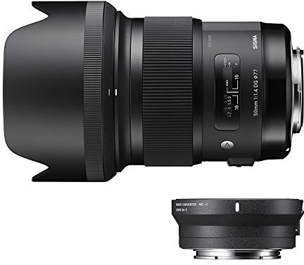 Sigma ZI954 - Obiettivo da 50 mm F1.4 DG HSM A + convertitore MC-11 per Canon, colore nero