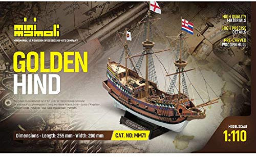 Best Price Square Golden Hind Bausatz 1:110 Mini Mamoli Modellbau Bastelkit, Holz, Historisch, Pirat, Schiff, Erwachsener, Alle Staffeln, False