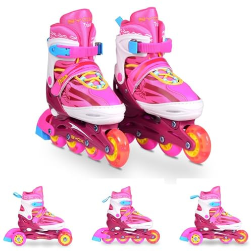 Moni Inliner Kinder Trina 3 in 1, Größe M 34-37 verstellbar, PU Rollen, 608ZB Lager