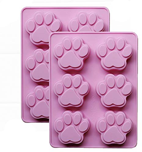 Cherion Mini-Seifenform aus Silikon, niedliche Hundepfoten-Form, Puddingform, Kuchenform, Schokoladenform, Keksform (6 Hundepfoten2)
