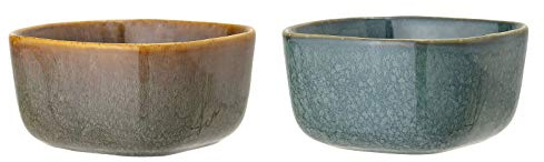 Bloomingville Servierschale Aime, blau braun, Keramik, 2er Set, 82043424