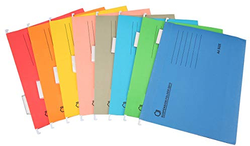 Hängemappen, Hängemappen, A4, Aufbewahrungshalter für Büroordner, 8 Stück (8 Farben)
