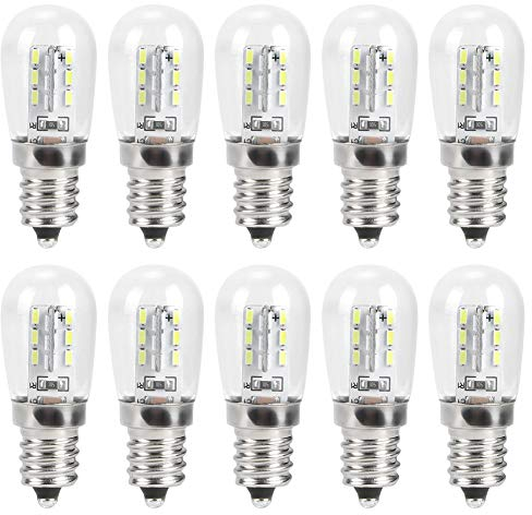 Duokon Lampadina LED 10pcs E12 Lampadina LED per frigorifero 1.5W AC 230V Sostituzione per lampada per macchina da cucire domestica
