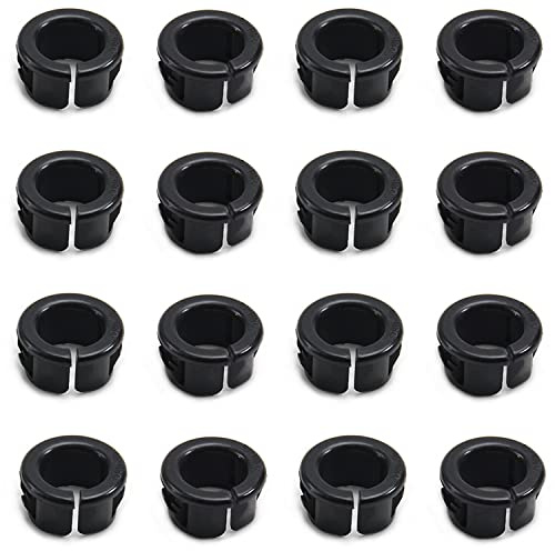 Heyiarbeit Sourcingmap Kabeldurchführung, 16 mm, 25 Stück, schwarz, aus Nylon, zum Einrasten von Kabelschläuchen, Kabeldurchführungen, Lochstopfen OSB-16