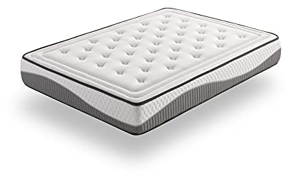 ECCOX - Viskoelastische Matratze Clean Plus - Höhe 28 cm - HR-Kern mit hoher Dichte - Polsterung oben aus Visko-Gel + Supersoft - Maximale Anpassungsfähigkeit - Mittelfest (90 x 180 cm)