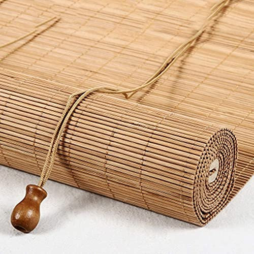JIAOLUN123 Tenda a Rullo in bambù Oscurante 65% Tapparella in Bamboo Filtro Luminoso Cortina di bambù tapparelle Protezione dal Sole e dalla Privacy,Tende Romane per finestre e Porte (60 x 140 cm)
