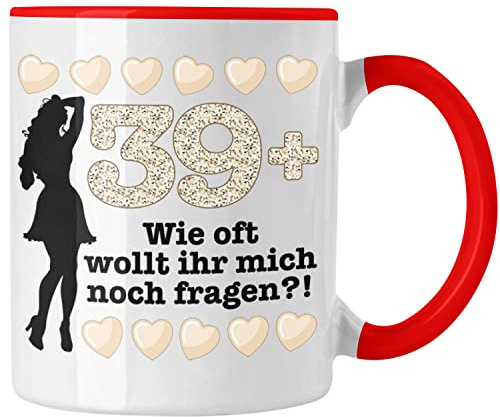 Trendation - 40. Geburtstag Frauen Tasse Geschenk Geschenkidee 40er Geburtstag Spruch Perfektion Mama Mutter (Rot)