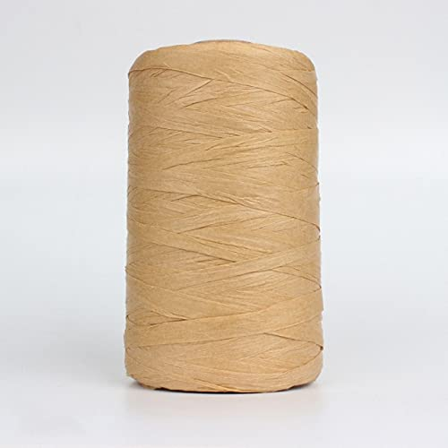 HONGE 280 Meter Raffia Organic Straw Ribbon Paper Yarn Rope for Knitted Crochet DIY Hats Bags Handmade Craft Knit Yarn Thread
