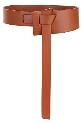 TOEECY Damen Gürtel Schnallenfreier Knoten PU Leder Taillengürtel Ohne Schnalle Elastischer Vintage Hüftgürtel für Frauen kleider Mantel