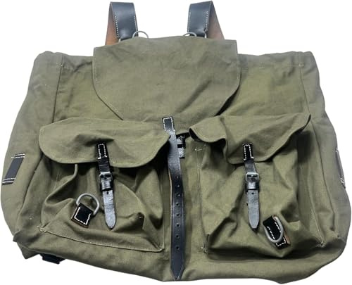 warreplica WWII German Mountain Troop Rucksack|M31 M1941 Gebirgsjager Backpack Reproduction|Historically Accurate OD Green Canvas Field Gear for Historical Reenactors & Collectors