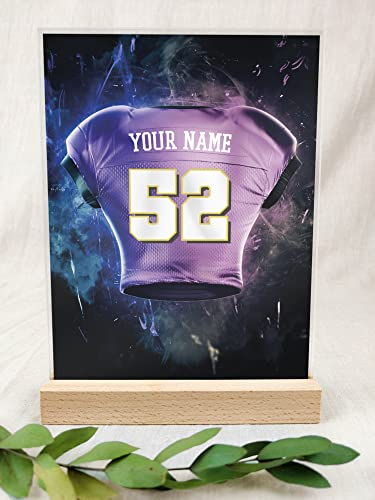Baltimore Personalisiertes Fanartikel - Acryl Tafel für Football Fans, American Football Geschenke für Jungen und Kinder, Trikot