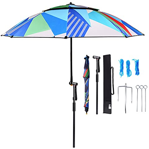 Fishing Umbrella Outdoor Sunshade Shelter, Multi-Purpose Sun Umbrella for Garden, Beach Parasol, Rainproof, Sunscreen, Breathable, Exquisite Pattern, 360° Rotation, Shade Canopy