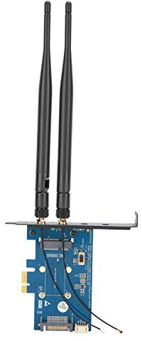 Bewinner Tarjeta Inalámbrica USB WiFi, Mini PCI-E a PCI-E Inalámbrico Convertidor de Tarjeta de Red WiFi 1X, Adaptador de Banda Dual con Soporte para Tarjeta SIM, Adaptador de Tarjeta de