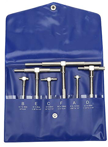 Telescopic Bore Gauge Set, 6PCS/Set 8-150mm Precision Telescopic Gauge Internal T Bore Hole Gauge Set Bore Micrometer Measuring Tools