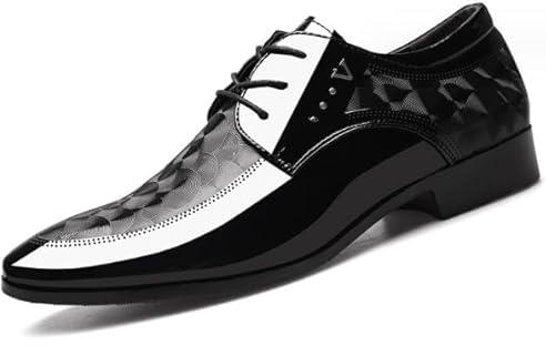 Scarpe Eleganti da Uomo Scarpe Oxford Business Scarpe in Pelle Verniciata con Allacciatura Scarpe Classiche Bullock