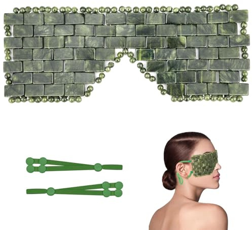 gemshan Jade ögonmask 100% naturlig äkta ädelsten sten återanvändbar jade ansiktsmask för att lindra eliminera puffiness