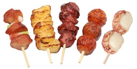 HEMOTON 5St Simulierte Grillspieße Miniatur-Grillgerichte Küchenspielset für Kleinkinder Spielzeuge Kinderspielzeug realistisches Essen Grill Spielen künstlich Lebensmittel
