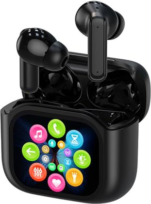 Aktive Noise Cancelling Kopfhörer in Ear mit Touchscreen ANC Wireless Headphones Kopfhoerer Bluetooth kabellos Kopfhörer Geräuschunterdrückung im Ohr mit Bildschirm schnurlos drahtlos Ohrhörer Earbuds