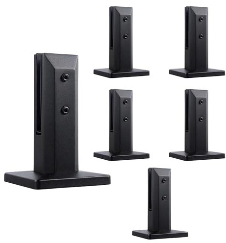 Generic 6pcs 304 Pince De Garde-Corps En Verre En Acier Inoxydable, Pour L'éPaisseur Du Verre 3/8 ''-9/16 '' (10mm-14mm),Noir,200mm