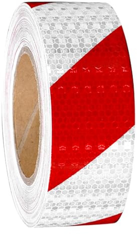 Reflective Tape, 2 In X 30ft Red and White Tape Waterproof Hi Vis Tapes | Conspicuity Warning Safety Reflective Strips , Red and White Reflective Tape for Vehicles, Cars, Trailers, Outdoors