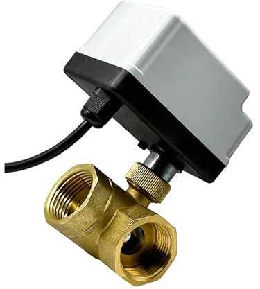 QZROPXOH 1/2“ 3/4” 1“ Zoll 3-Wege-Motorkugelhahn Elektrischer Kugelhahn Messingkugelhahn Dreileitungs-Zweiwegesteuerung mit manueller Schaltung(1-1/4,L Type_220VAC)