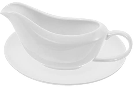 PAMINGONO Soßenbehälter Keramik-sauciere Mit Untertasse Saucenbehälter Für Saucen Dressings Brühe Joghurt Kaffee Milch Getränke
