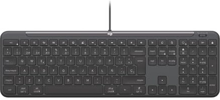Logitech Signature Slim Wired K620 for Business, Clavier de Taille Standard, USB-C prêt à l'emploi, Style Ordinateur Portable, Windows/Mac/Chrome/PC/Ordinateurs Portables - Graphite - QWERTY