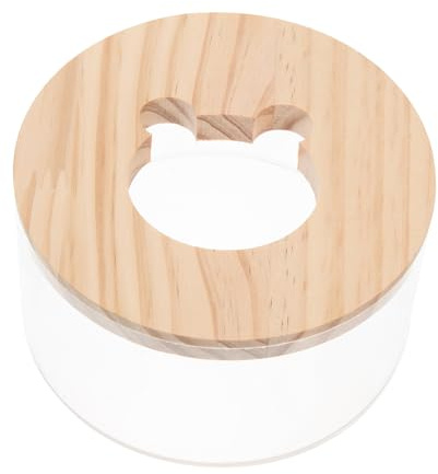 TOYANDONA Acryl-haustierbadewanne mit Holzabdeckung für Hamster Transparentes Sandbadebecken für Kleintiere Einfach zu Reinigen Lagern